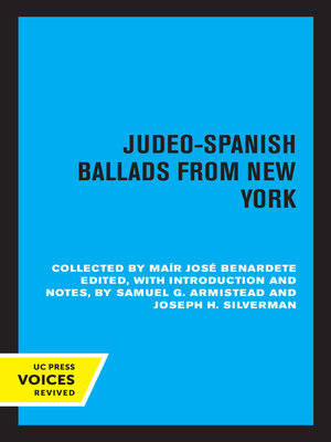 cover image of Judeo-Spanish Ballads from New York